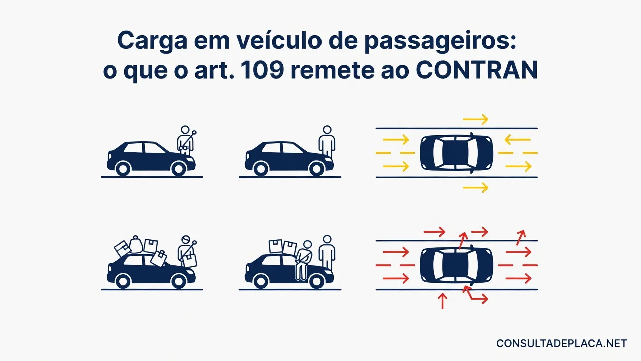 Carga em veículo de passageiros: o que o art. 109 do CTB remete ao CONTRAN