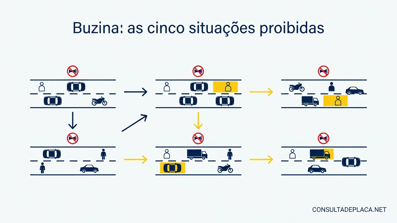 Buzina: as cinco situações proibidas pelo artigo 227 do CTB