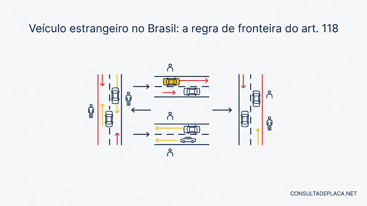 Veículo estrangeiro no Brasil: a regra de fronteira do art. 118 do CTB