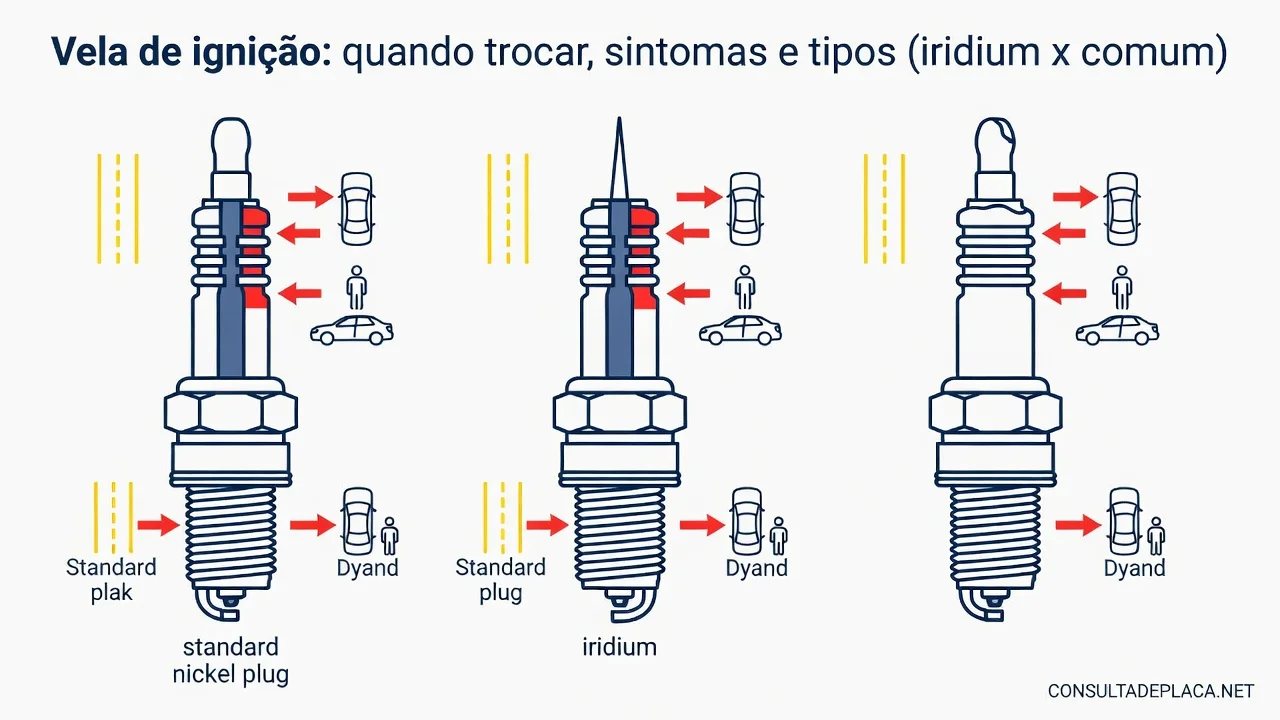 Vela de ignição: quando trocar, sintomas e tipos (iridium x comum)