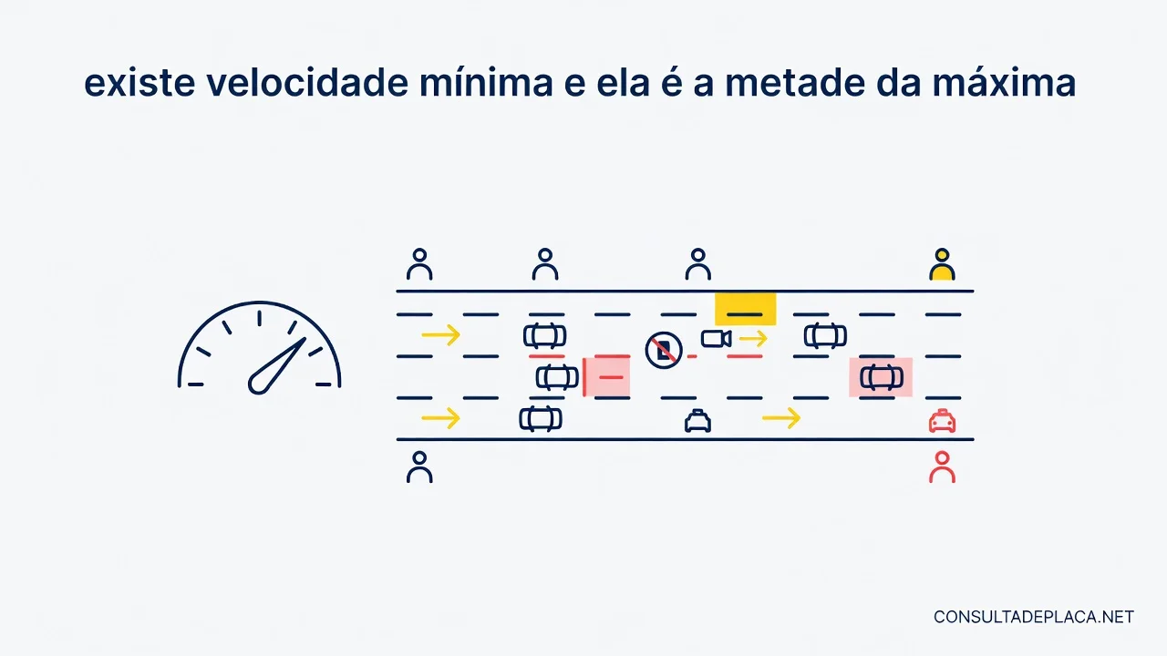 Artigo 62 do CTB: existe velocidade mínima e ela é a metade da máxima