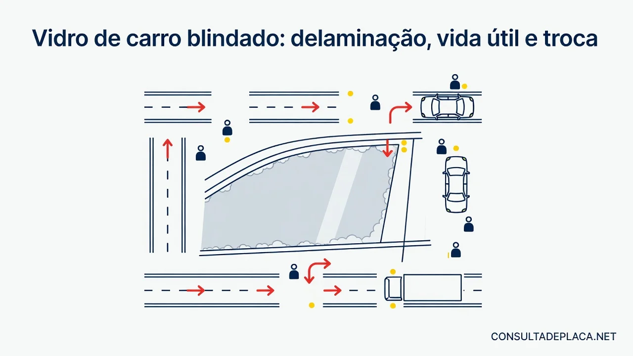 Vidro de carro blindado: delaminação, vida útil e troca