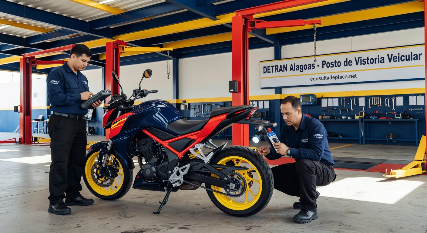 Vistoria de Moto no DETRAN Alagoas 2026: Valor, Agendamento e Documentos