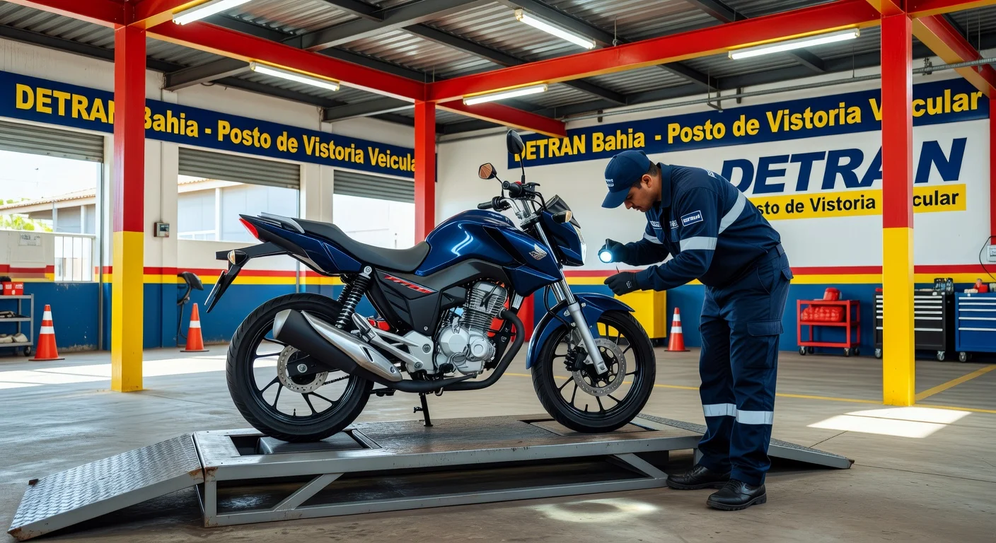 Vistoria de Moto no DETRAN Bahia 2026: Valor, Agendamento e Documentos