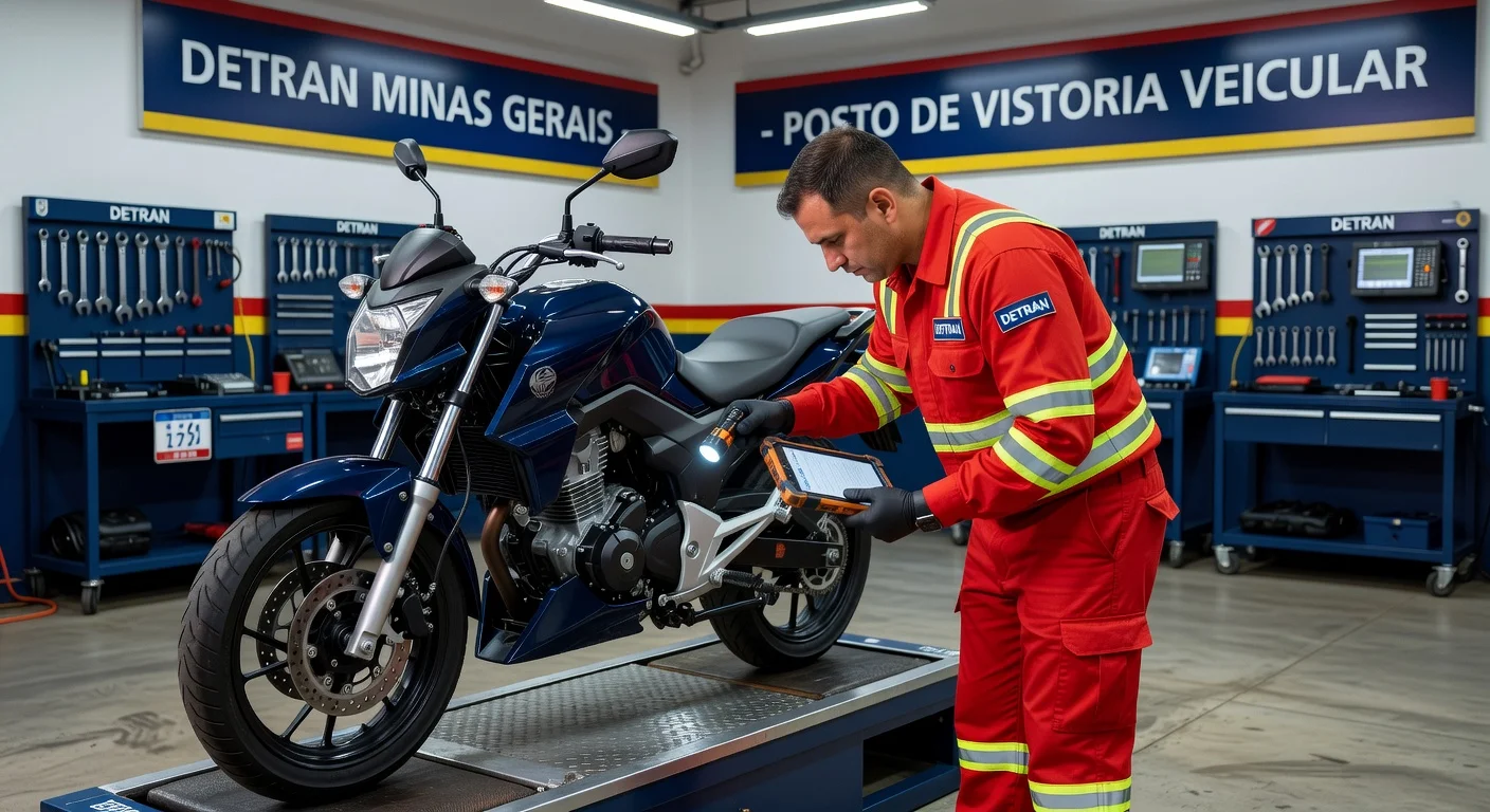 Vistoria de Moto no DETRAN Minas Gerais 2026: Valor, Agendamento e Documentos