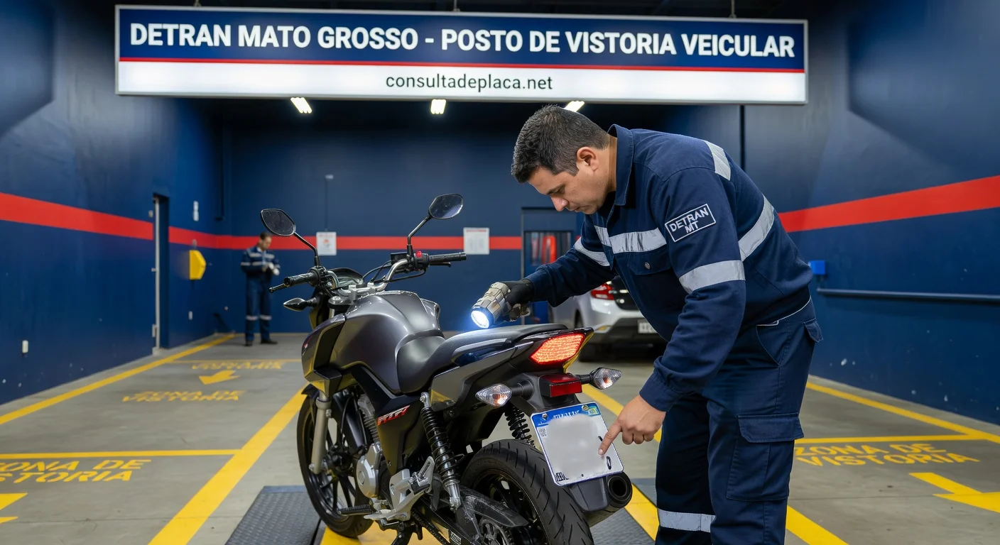 Vistoria de Moto no DETRAN Mato Grosso 2026: Valor, Agendamento e Documentos