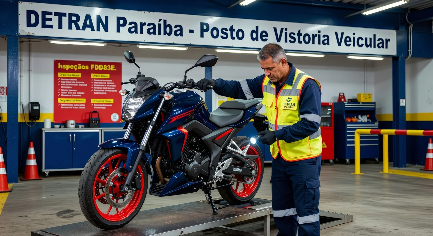 Vistoria de Moto no DETRAN Paraíba 2026: Valor, Agendamento e Documentos