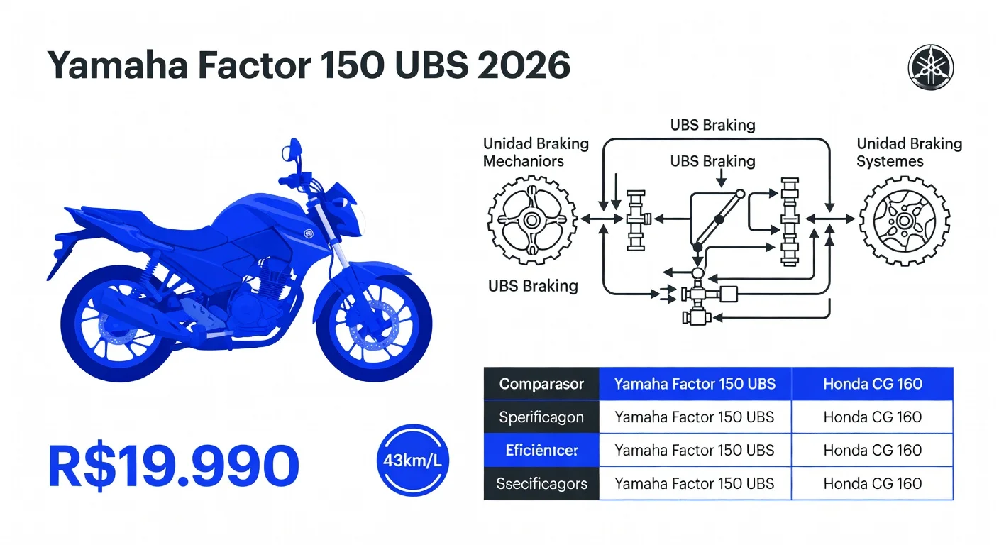 Yamaha Factor 150 2026: ficha técnica, preço e comparativo com CG 160