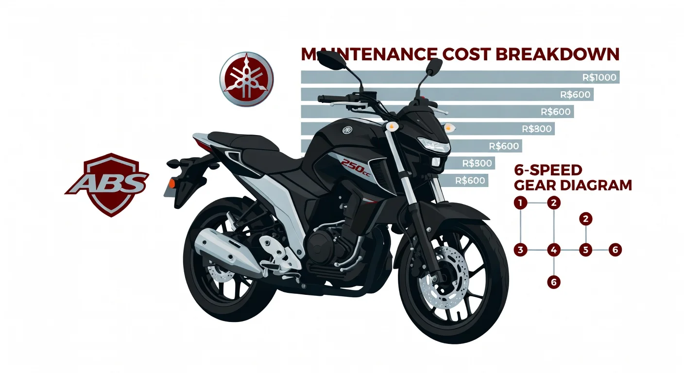 Yamaha Fazer 250 2026: manutenção, consumo e custo por km